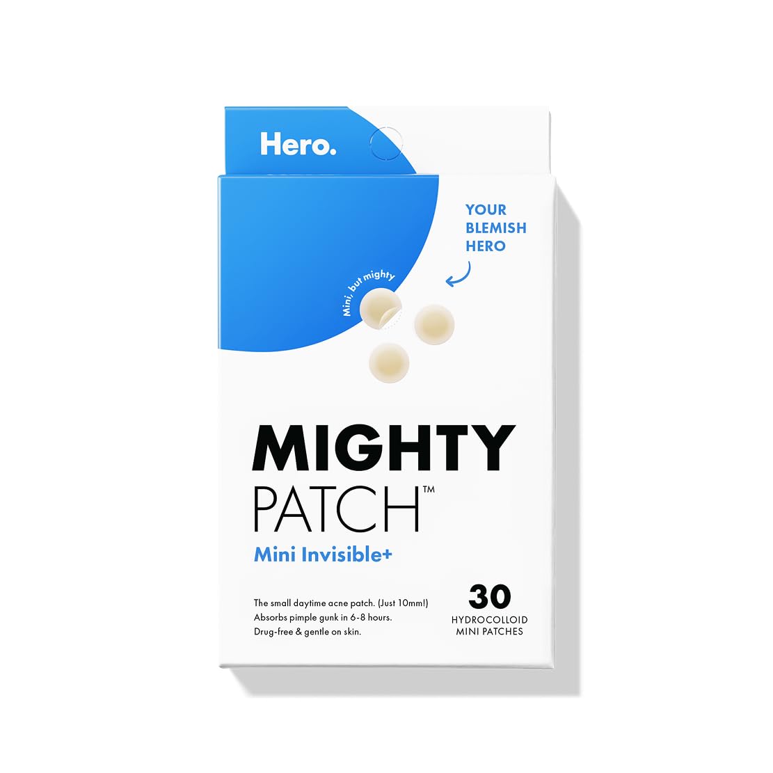 Hero Cosmetics Mighty Patch™ Mini Invisible+ Patches - Extra Small Daytime Acne Treatment for Zits and Blemishes (30ct 1