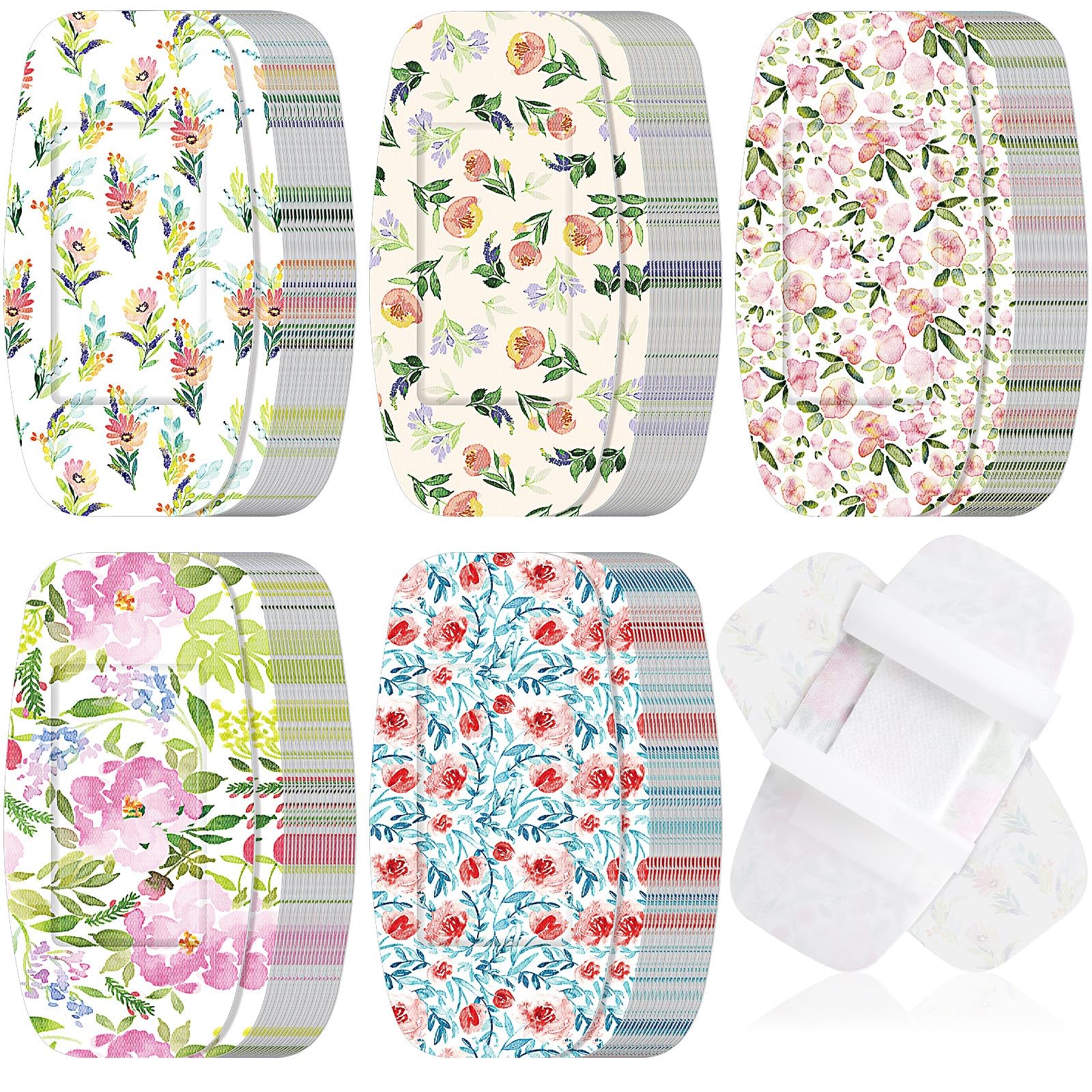 Sinmoe 100 Pcs Large Latex Free Bandages 2 x 4 Inch Flexible Fabric Wound Care for Adults and Kids at Home and Travel